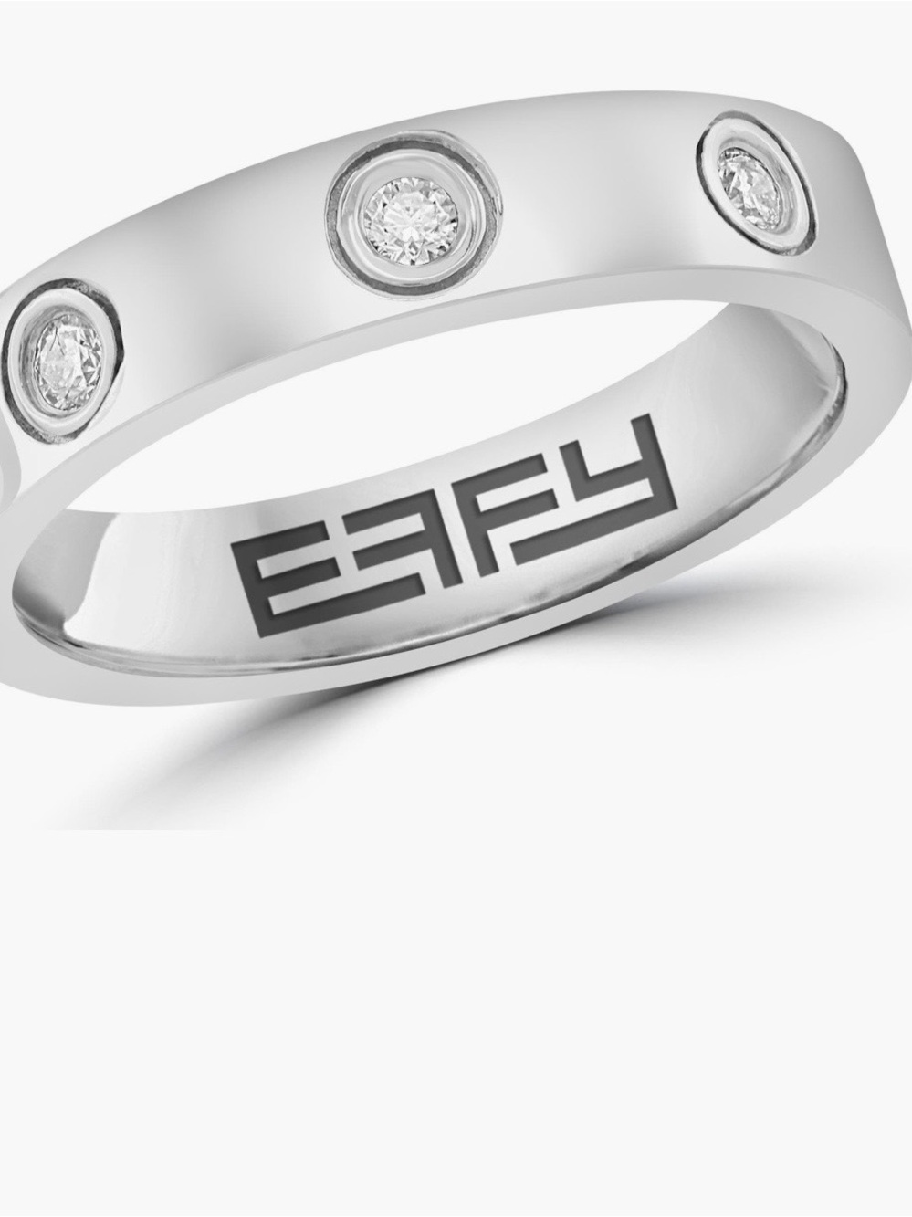 Effy Silver Three Bezel Set Diamond Band Ring